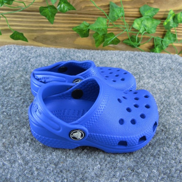Crocs Unisex Fisherman Shoes Blue Synthetic Slip On Size T 2-3 Medium - Picture 4 of 9